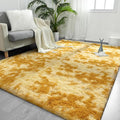 FlyDOIT Large Area Rugs for Living Room, 5x8 Feet Tie-Dyed Orange Shaggy Rug by FlyDOIT