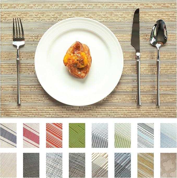 Placemats Set of 12 Vinyl/Plastic Woven Place Mats by Unknown
