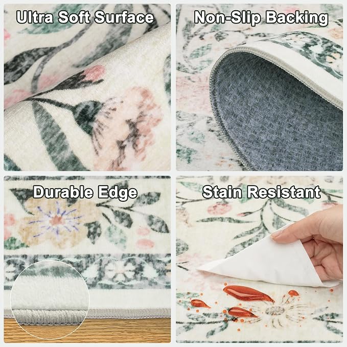 Runner Rug for Entryway: 2.6x14 Kitchen Rugs Non Slip Washable Ultra-Thin Soft - Image 7