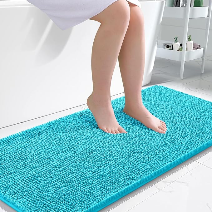 OLANLY Large Bathroom Rugs 45x27, Extra Soft Absorbent Chenille Bath Rugs by OLANLY