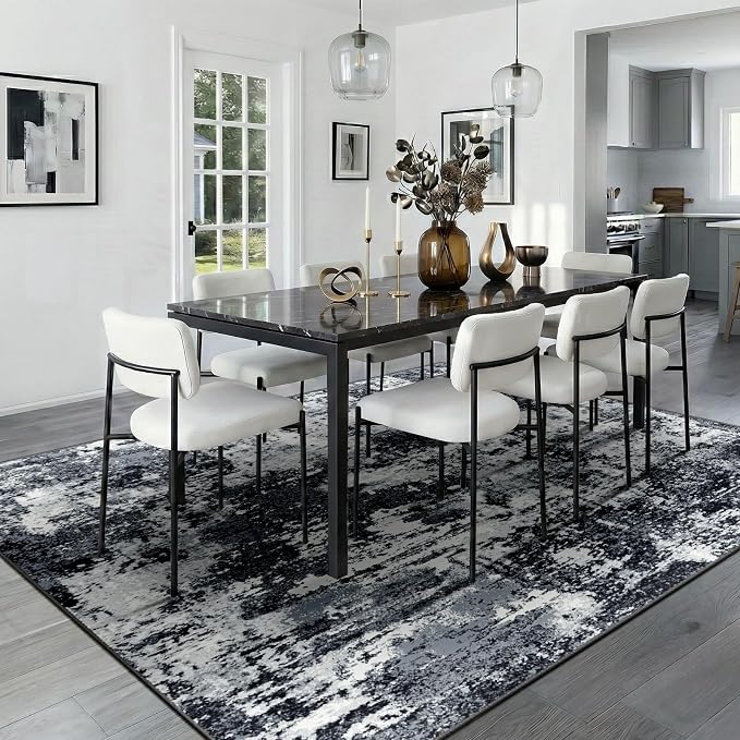 RELEANY Washable Area Rugs 6'x9' Non-Slip Modern Abstract Soft - Image 9