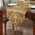 Table Runners 72" Jacquard Classic Floral Beige Vintage Chenille by HeMiaor