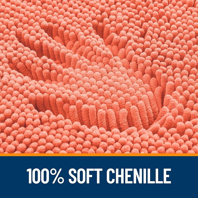 OLANLY Bathroom Rugs 32x20, Extra Soft Absorbent Chenille Bath Rugs, Rubber - Image 3