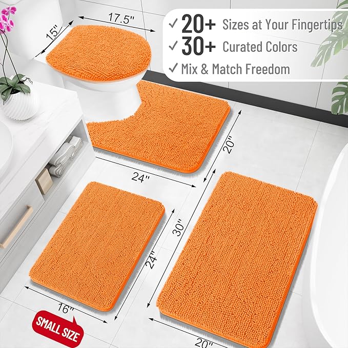 OLANLY Bathroom Rugs 35x24, Extra Soft Absorbent Chenille Bath Rugs, Rubber - Image 2