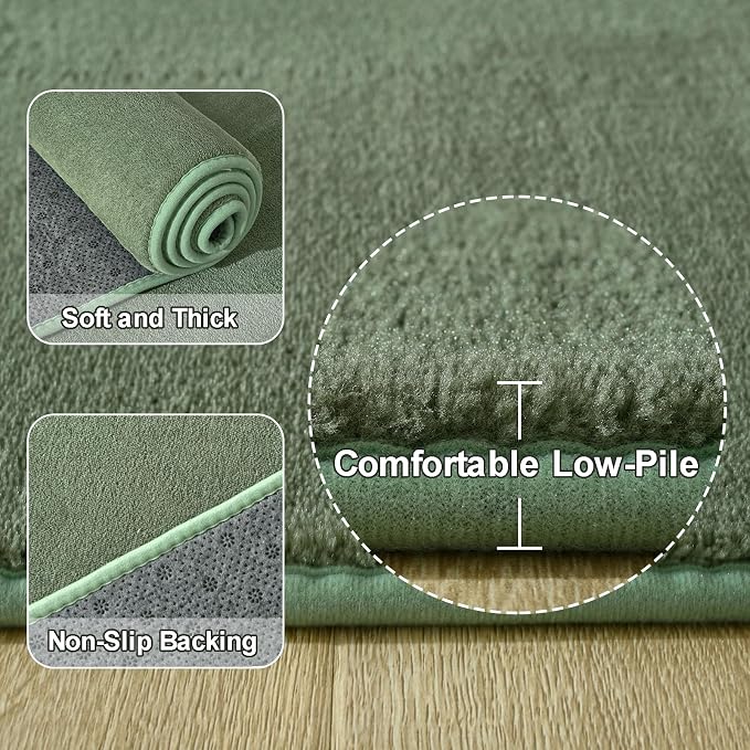 Amearea Modern Soft Hallway Runner Rug, 2x6 Fluffy Bedroom Bedside Rugs - Image 3