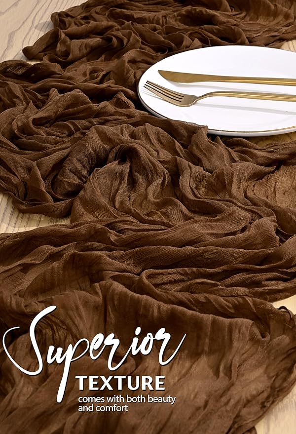 18 Pack Cheesecloth Table Runner 10FT Brown Table Runner Boho Gauze Cheese - Image 4