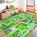 Capslpad Green Car Road Kid Rug Carpet Playmat by CapslpadDirect