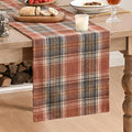 Artoid Mode Rust Farmhouse Plaid Fall Table Runner 13x90 Inch | Holiday Kitchen by ArtoidMode