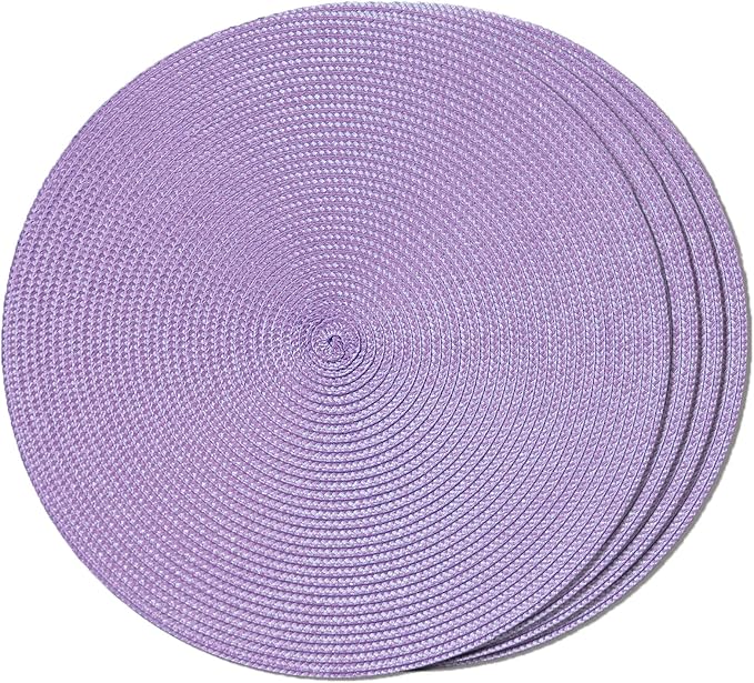 FunWheat Round Braided Placemats Set of 4 Table Mats by FunWheat