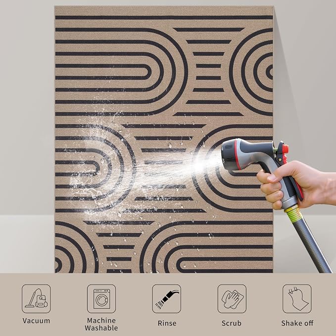 Tangsoo Modern Easy Jute Rug 5x7 Large Washable Area Rugs - Image 4
