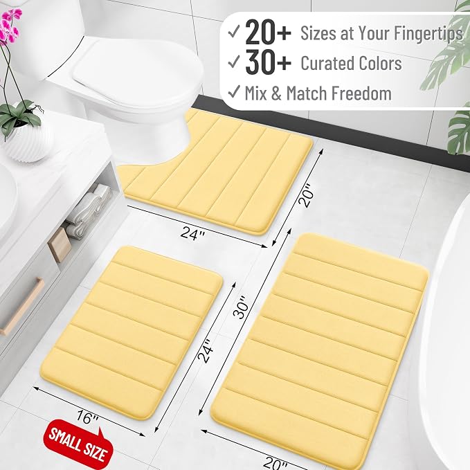OLANLY Memory Foam Bath Mat 36x24, Super Soft Absorbent Bathroom Rugs, Quick Dry - Image 2