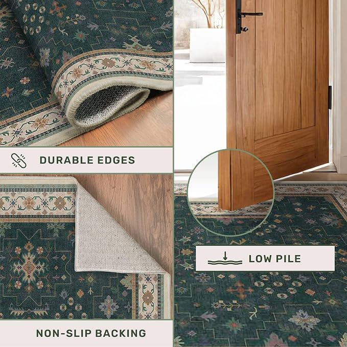 Hazo Haus Dark Green Kitchen Rug 10 ft Long - Image 5