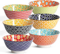 Metahom Ceramic Cereal Bowls, 23 Oz Colorful Soup Bowls, Deep Porcelain Bowl Set by Metahom