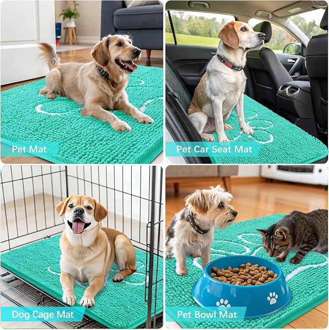 OLANLY Dog Door Mat for Muddy Paws 24x16, Paw Print Design, Absorbs Moisture - Image 7