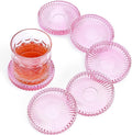 Modern Clear Glass Coasters Set of 6, Cute Coasters Table Mats by GOHDODD