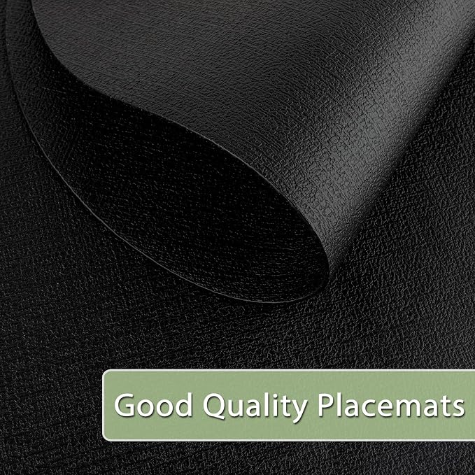 Placemats for Dining Table Set of 6 Non-Slip, Heat Resistant Oval Leather - Image 5