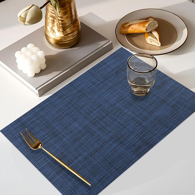 Vinyl Placemats Set of 8, PVC Woven Washable Non-Slip Table Mats, Heat - Image 5