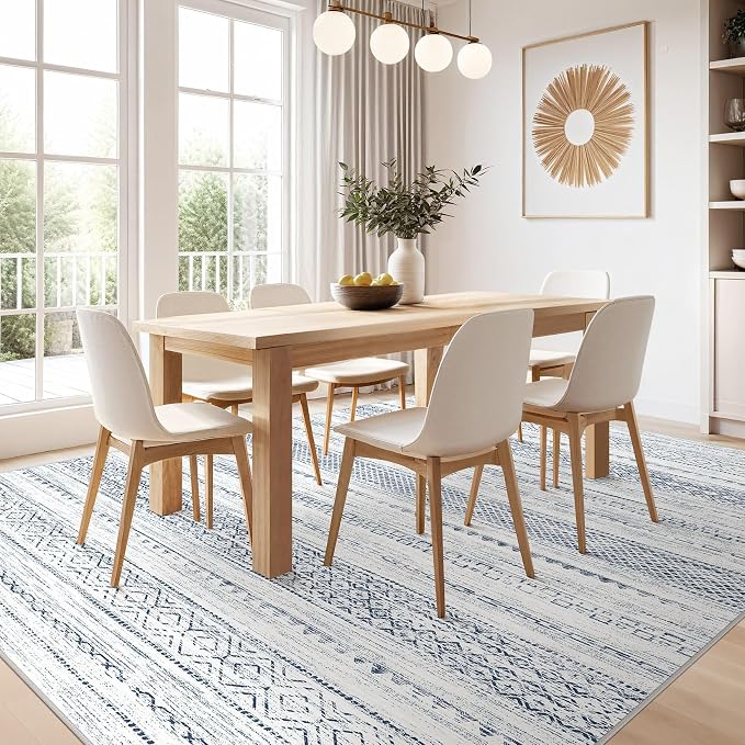 Nakagishi 5x7 Area Rugs Living Room: Washable Boho Large Neutral Soft Farmhouse - Image 2