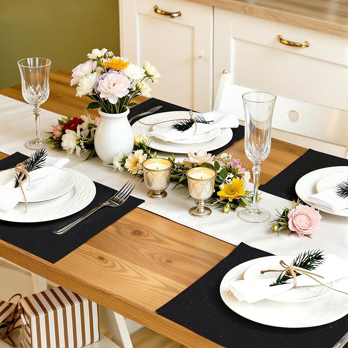 Faux Leather Heat Resistant Placemats 6 Packs, Waterproof Wipeable Dining PU - Image 7