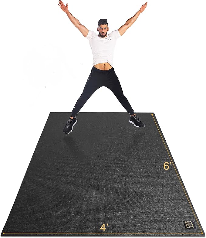 GXMMAT Large Exercise Mat 6'x4'/6'x5'/6'x6', Thick Workout Mats by GXMMAT
