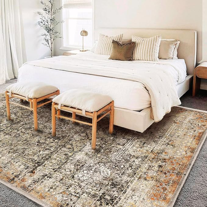 CHAMPLANT Area Rug 3'x5' Washable Vintage Traditional Floor Cover Foldable Thin - Image 2
