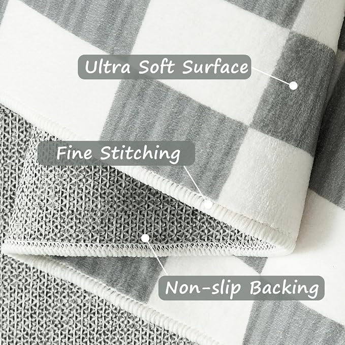 jinchan Runner Rug 2x5 Hallway Washable Modern Checkered Geometric Lattice Kids - Image 7