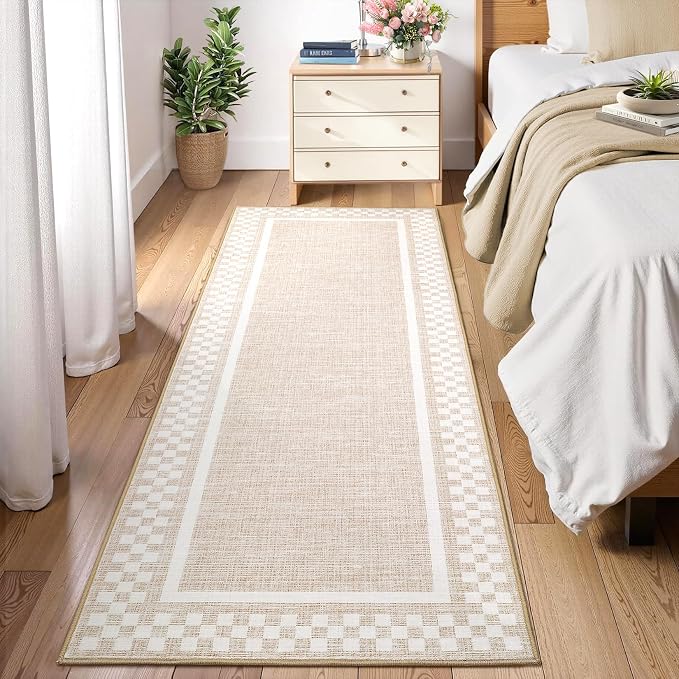 Washable Runner Rug 2x10 Modern Bordered Hallway Runner Rug Non Slip Kitchen by GarveeHome