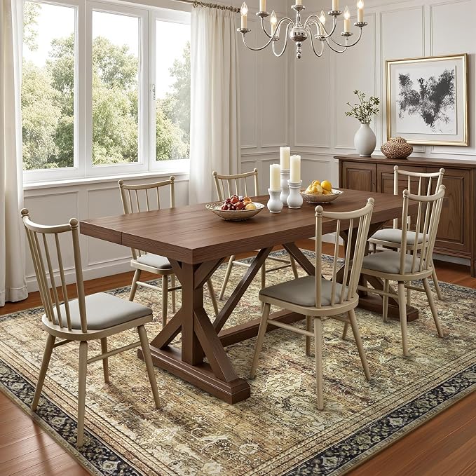 Washable Area Rugs 5x7 Vintage Brown, Indoor Rug - Image 2