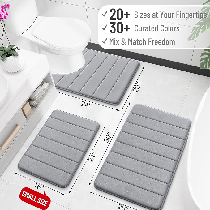 OLANLY Memory Foam Long Bathroom Rugs Runner 47x17, Super Soft Absorbent Bath - Image 2