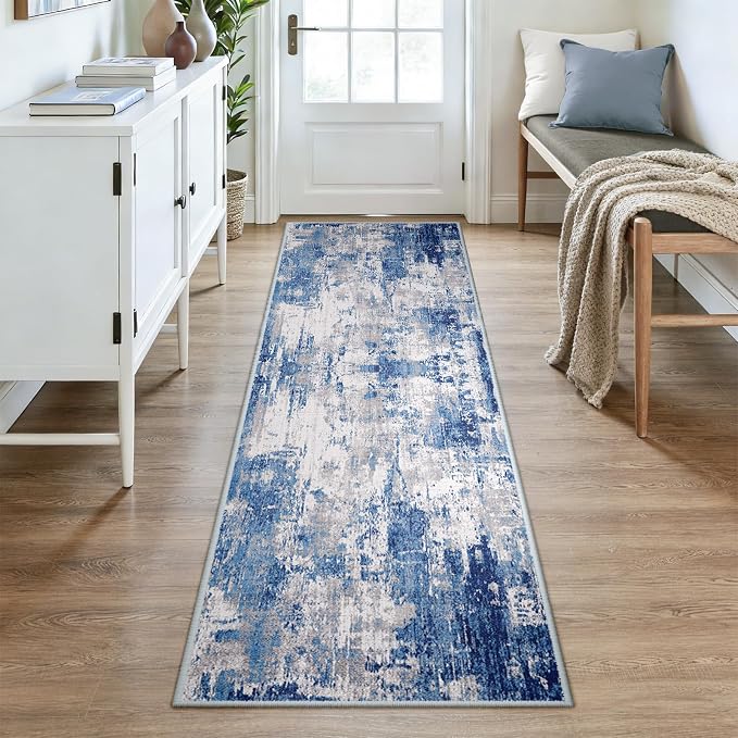 RELEANY Washable Area Rugs 3x8 Non-Slip Modern Abstract Soft - Image 2