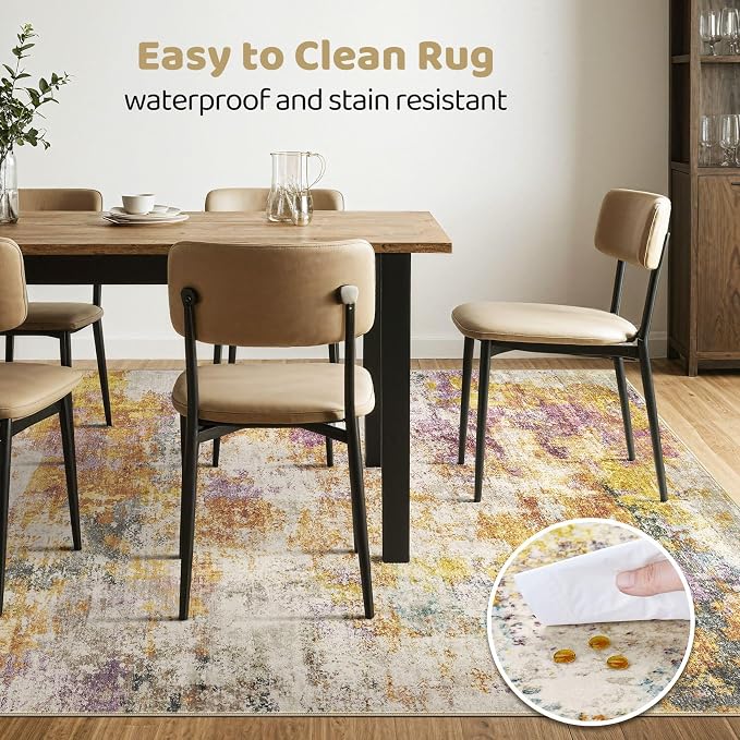 9x12 Area Rugs Living Room: Machine Washable Large Abstract Modern Soft Rug - Image 6