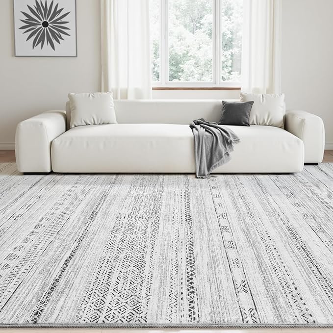 9x12 Area Rugs for Living Room Machine Washable Rug Distressed Indoor Carpet - Image 3