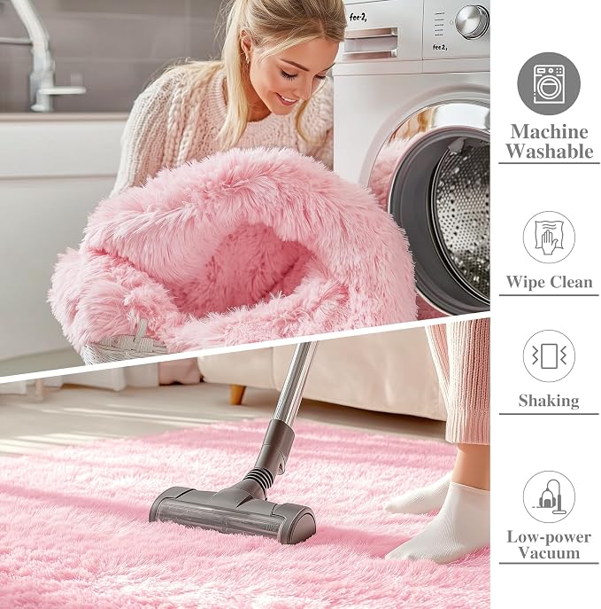 OLANLY Area Rugs for Living Room Bedroom, Machine Washable 4x5.9 ft Soft Fluffy - Image 2