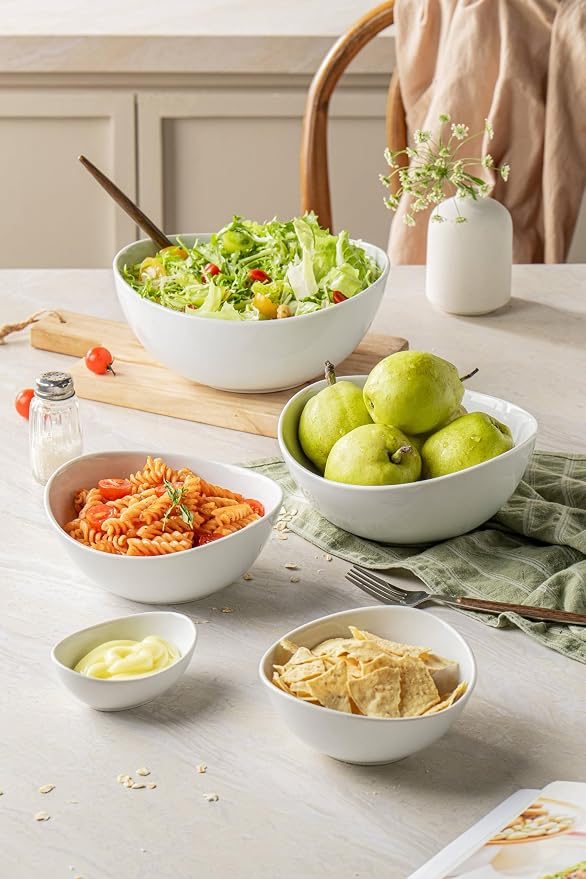 Porcelain Serving Bowls set for Entertaining, 3-11-20-32-50 Ounce, Scratch - Image 4