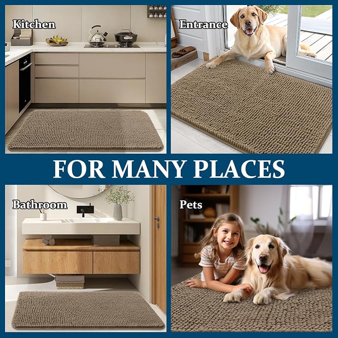 OLANLY Dog Door Mat for Muddy Paws 48x30, Absorbs Moisture and Dirt, Absorbent - Image 8