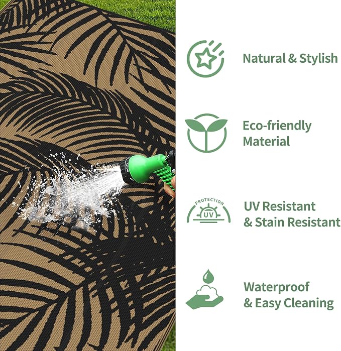 GENIMO Outdoor Rug 9' x 12' Waterproof - Image 6