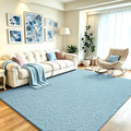 6x9 Blue Washable Area Rug for Bedroom Living Room, Leaf Geometric Patter Shag by VisittheFlagover