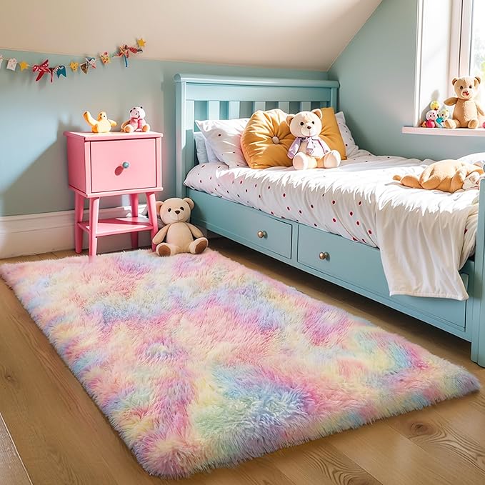 KICHOWUA Thick Area Rug 5x8 Unicorn Fluffy Shag - Image 6