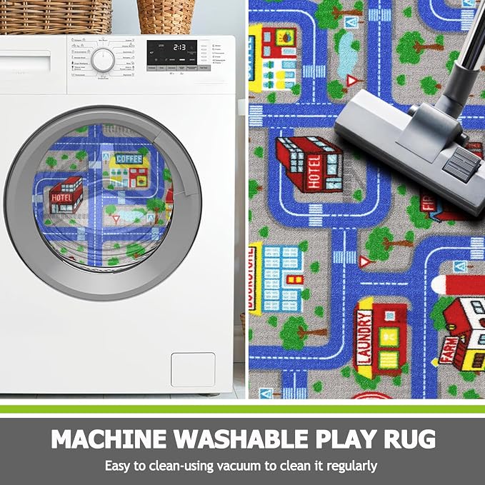 Capslpad Blue Car Road Kid Rug Carpet Playmat - Image 5