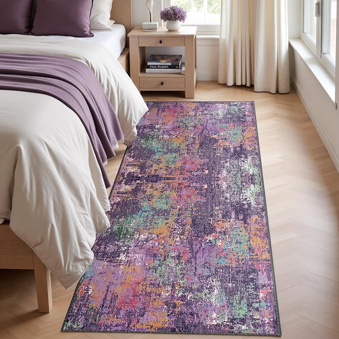RELEANY Washable Area Rugs 2'x10' Non-Slip Modern Abstract Soft - Image 4