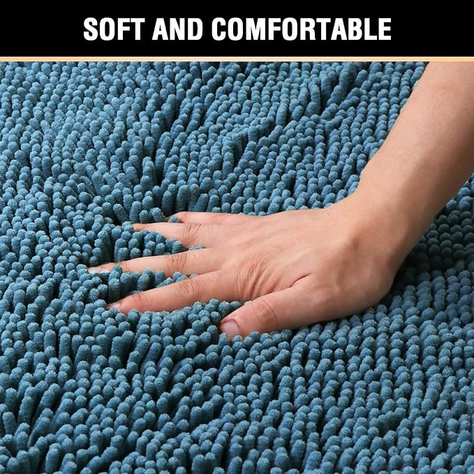H.VERSAILTEX Microfiber Bath Rugs Chenille Floor Mat Ultra Soft Washable - Image 4