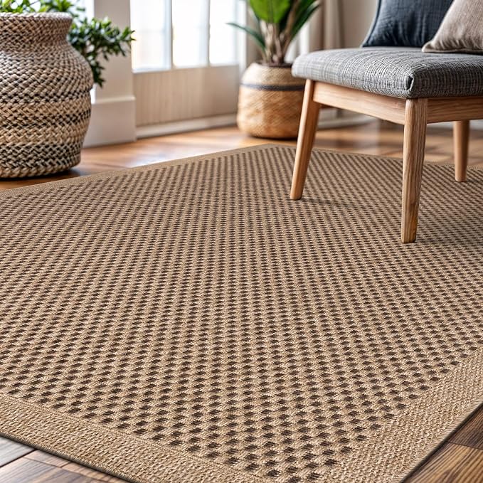 CAMILSON Easy Jute Rug 6x9, Indoor Outdoor Natural Color Fiber Area Rugs - Image 7