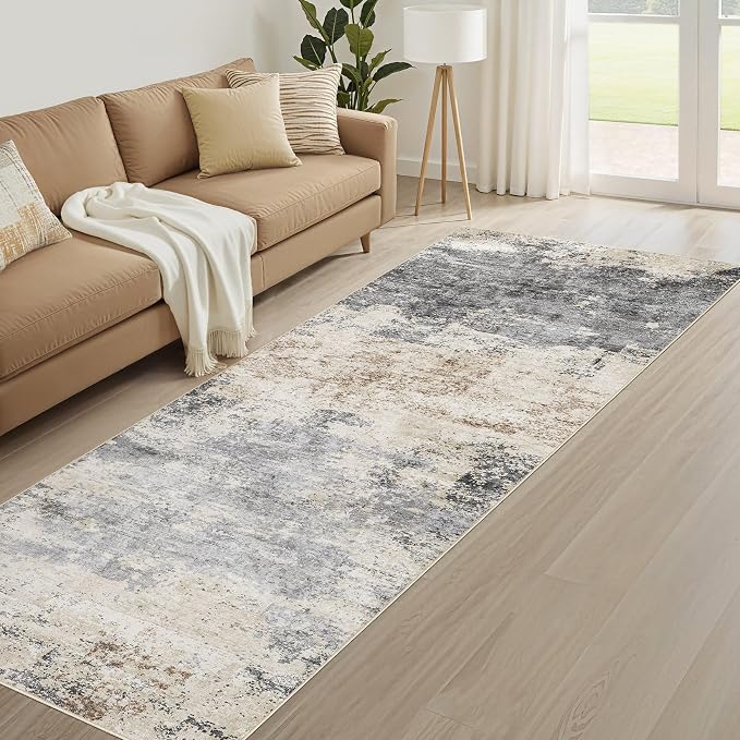 Runner Rug Kitchen Washable Rugs: 3x8 Non-Slip Abstract Soft Modern Stain - Image 8