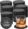 72 PCS Black Natural Slate Coasters Bulk Set 4 Inch Laser Engraving Blanks by DASSNANE