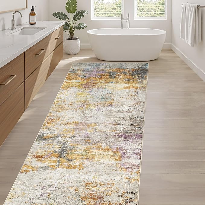 Runner Rug Kitchen Washable Rugs: 2x10 Non-Slip Abstract Soft Modern Stain - Image 5