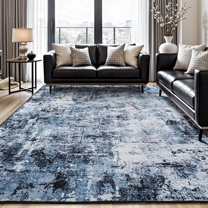 Rugflix 6x8 Area Rugs for Living Room, Washable Large Rug Stain-Resistant Low by RugflixAreaRugs