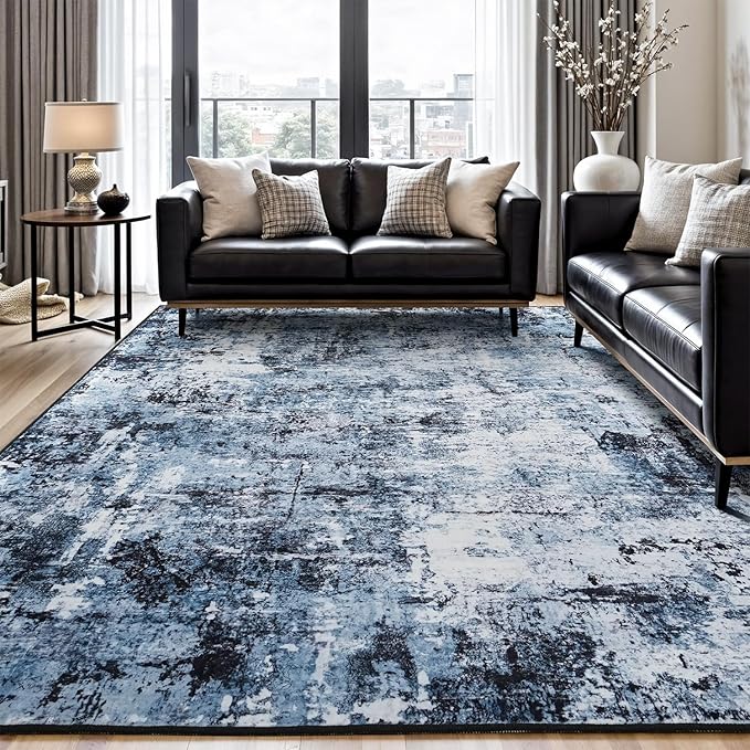Rugflix 10x12 Area Rugs for Living Room, Washable Large Rug Stain-Resistant Low by RugflixAreaRugs