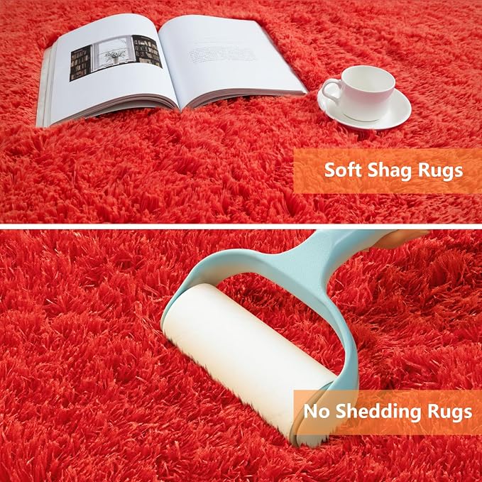 Shag Runner Rug for Bedroom Living Room 2x6 Upgrade Non-Slip Fluffy Soft - Image 4