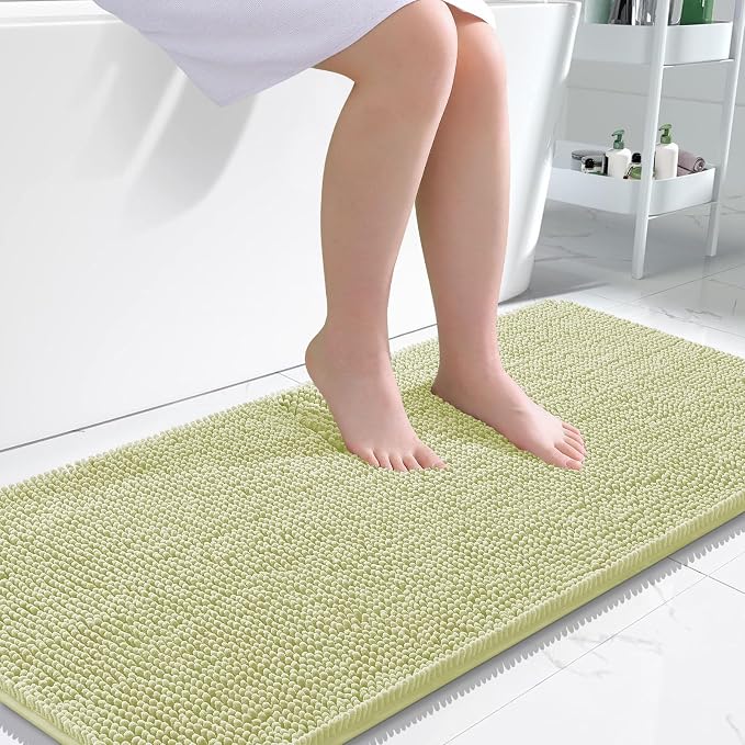 OLANLY Bathroom Runner Rugs 47x24, Soft Absorbent Chenille Bath Rugs, Rubber by OLANLY