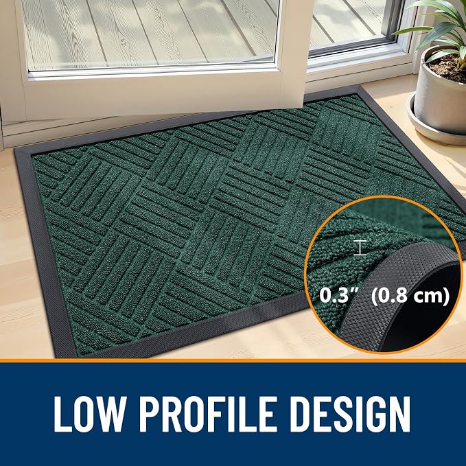 OLANLY Front Door Mat Outside Entrance 47x32, Heavy Duty Sturdy Natural Rubber - Image 4